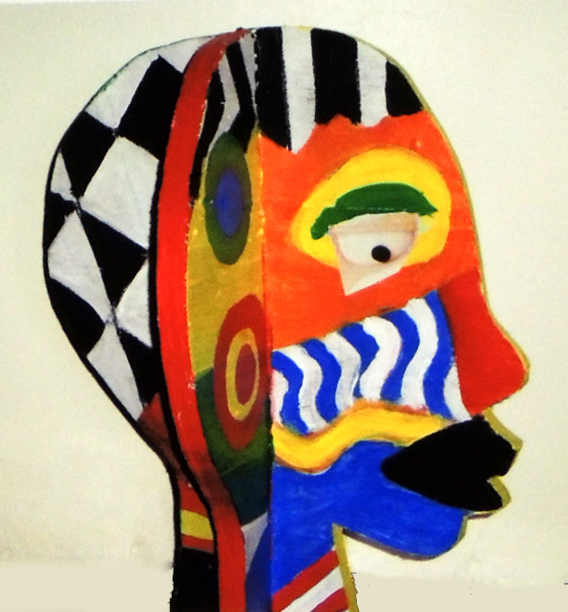 CS Painfully Shy acrylic on wood 15X14